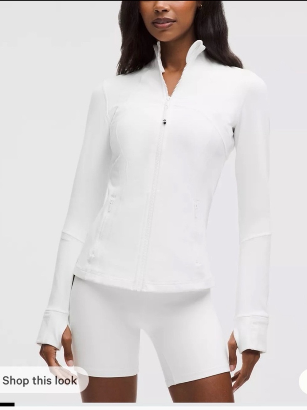 SET lululemon athletica White Jacket AND High-Rise Bike Shorts